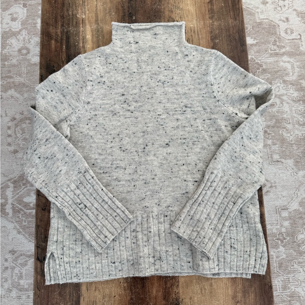 Madewell Cream Knit Cardigan with Black Speckles